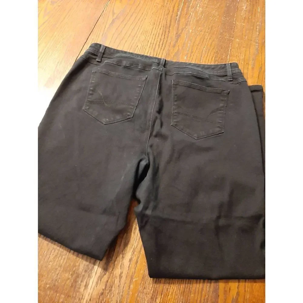 Sz 18 db Established 1962 Black Stretch Boot Cut Pant Back Pockets Casual Pants - Picture 3 of 8